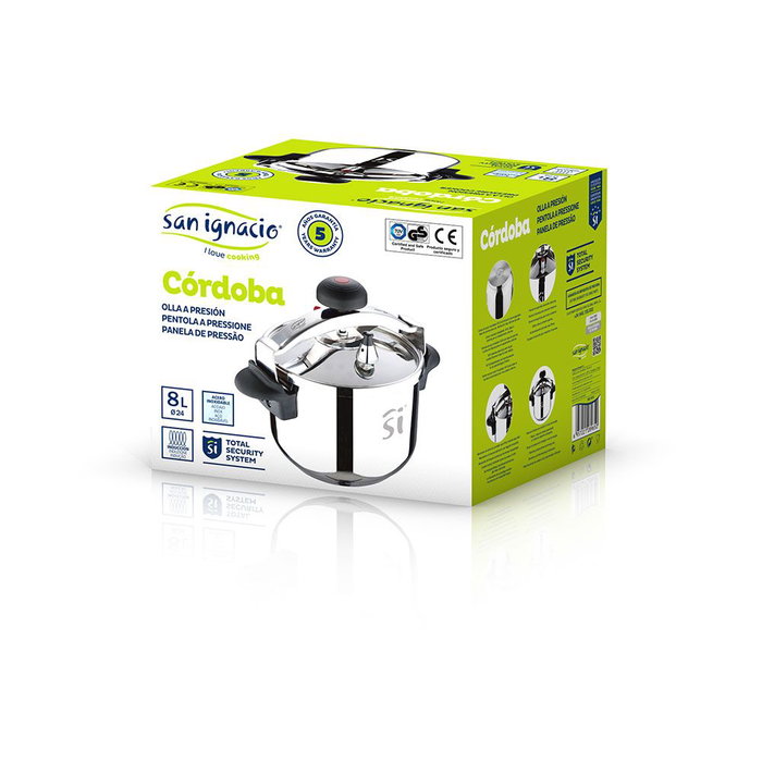 San Ignacio Marmites Express Córdoba SG1512, Acier inoxydable, 8 L, Ø 24 cm