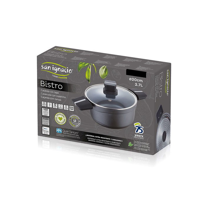 San Ignacio Bistro Grey Casserole Aluminium Fonte Antiadhésive Ø20 x 10 cm 2,7 L
