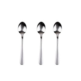 San Ignacio Lot de 3 cuillères à café Natur en acier inoxydable recyclé, brillant