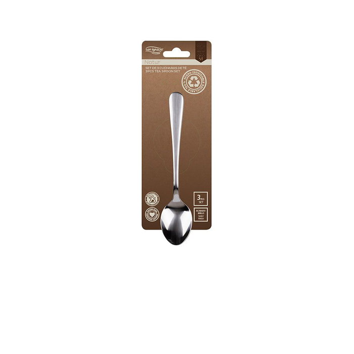 San Ignacio Set de 3 cuillères Natur en acier inoxydable recyclé