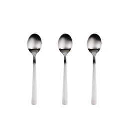 San Ignacio Lot de 3 cuillères à café Root en acier inoxydable recyclé mat