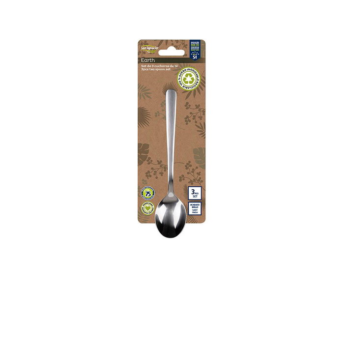 San Ignacio Set de 3 cuillères Earth en acier inoxydable recyclé