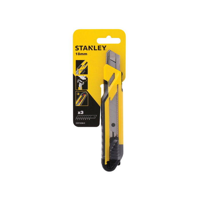 STANLEY Couteau 18mm avec lame tirée, cassante STANLEY Couteau 18mm avec lame tirée, cassante