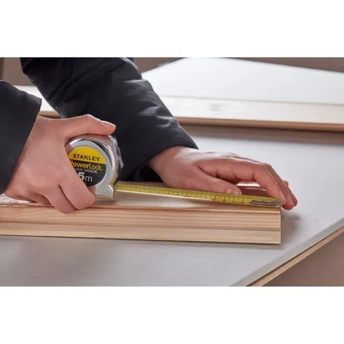 Stanley 0-33-514 - Ruban à mesurer 5 m x 25 mm Powerlock - Fabrication française, boîtier ABS antichoc
