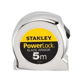 Stanley 0-33-514 - Ruban à mesurer 5 m x 25 mm Powerlock - Fabrication française, boîtier ABS antichoc