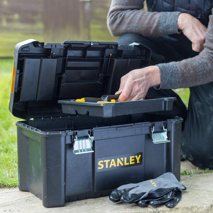 Stanley Essential-Box 19 pouces Boîte à outils Noir et Jaune Stanley Essential-Box 19 pouces Boîte à outils Noir et Jaune