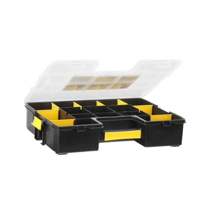 Stanley 1-94-745 Organisateur de boîte à outils avec 17 compartiments dont 10 intercalaires mobiles - Système de fermeture sécurisé - Sortmaster