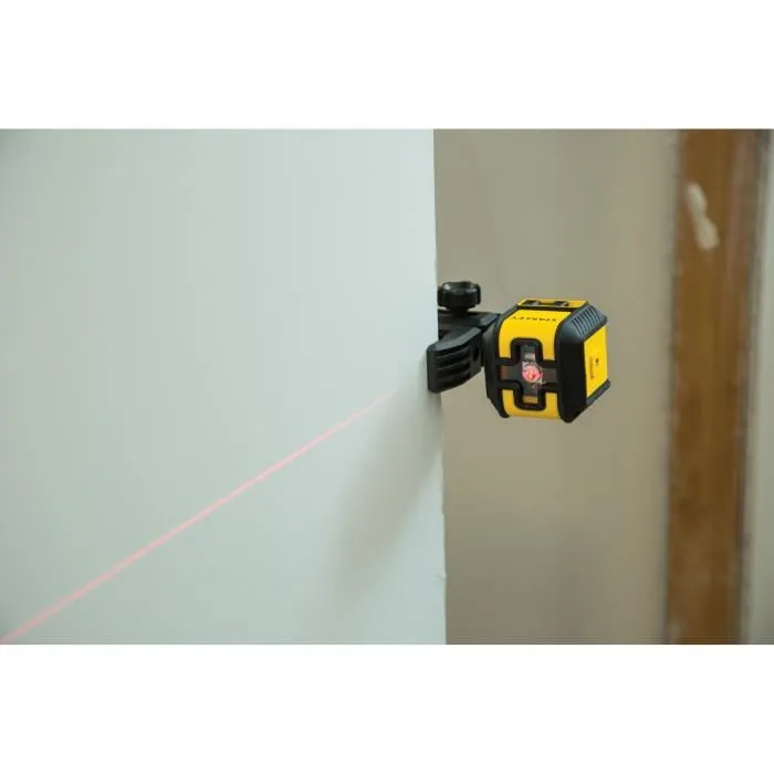 Stanley STHT77498-1 Niveau Laser Croix Rouge avec Mise à Niveau Automatique, Blocage du Pendule, Double Filetage 1/4", Portée 12m, IP50