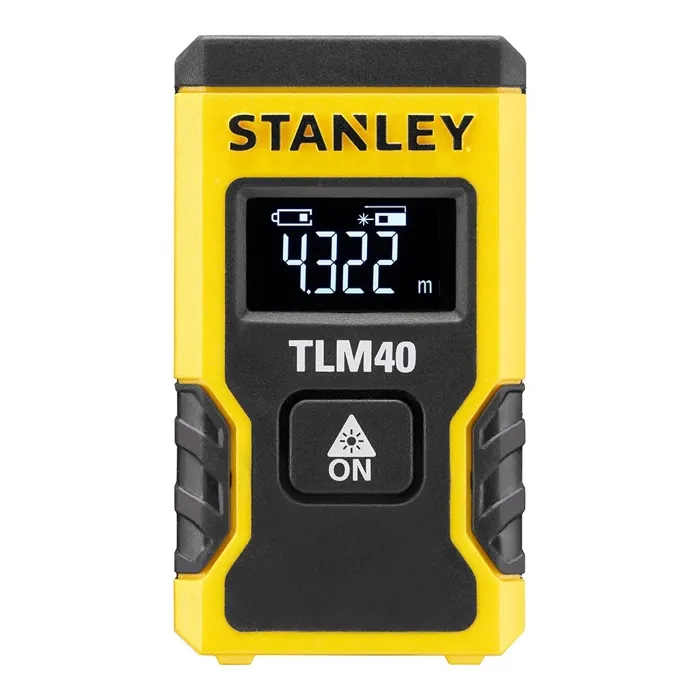 Stanley STHT77666-0 Télémètre Laser TLM40 POCKET 12m avec Écran LCD et Batterie Li-Ion - Revêtement Grip pour Prise en Main