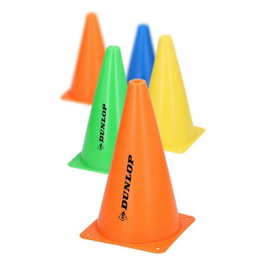 Dunlop Pack de 10 cônes d'entraînement en plastique Ø 14 x 23,5 cm, couleurs assorties