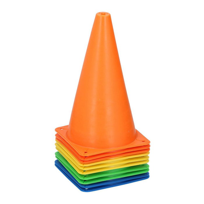 Dunlop Lot de 10 cônes d'entraînement en plastique Ø14 x 23,5 cm, couleurs assorties