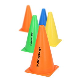 Dunlop Lot de 10 cônes d'entraînement en plastique Ø14 x 23,5 cm, couleurs assorties