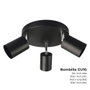 Edm Plafonnier LED 3 spots GU10 Noir Métal Ø 20 cm, Puissance max 50W (sans ampoule) - Réf. EDM