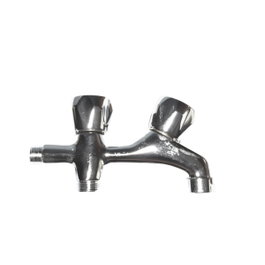 Edm Robinet double pour machine à laver en métal chromé 1/2''
