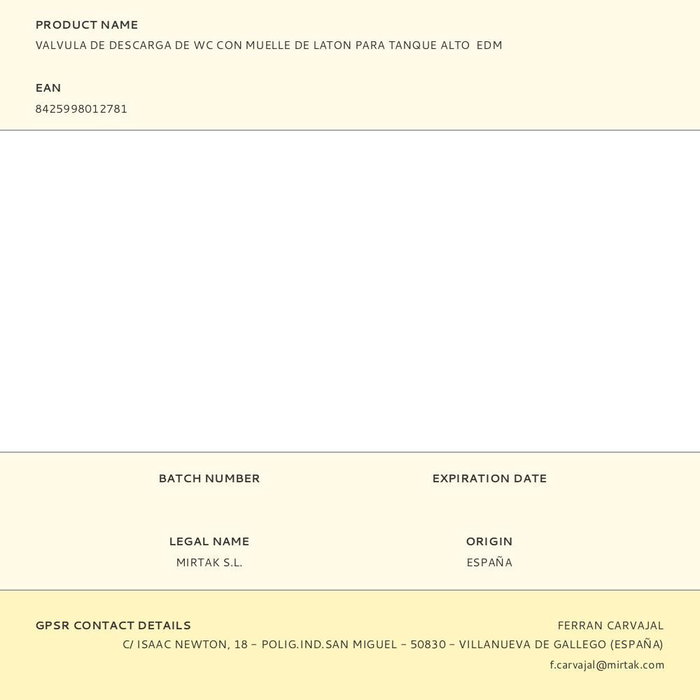 Rechange EDM 01278 Laiton Sans odeur