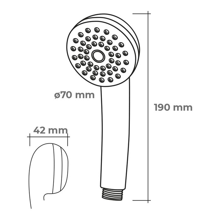 ECM Poignée de douche anticalcaire blanche ABS Ø 7 x 4,2 x 19 cm ECM Poignée de douche anticalcaire blanche ABS Ø 7 x 4,2 x 19 cm