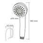 ECM Poignée de douche anticalcaire blanche ABS Ø 7 x 4,2 x 19 cm