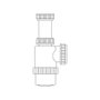 Mirtak Siphon de bouteille extensible 1" 1/2" PVC blanc pour lavabo-bidet