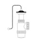 Mirtak V70 Siphon de bouteille extensible 1" 1/2 avec chaîne et bouchon PVC blanc