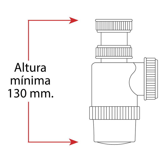 Mirtak Mini siphon de bouteille extensible 1" 1/2" PVC blanc pour valve automatique