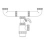 Mirtak Siphon double extensible avec prise lave-vaisselle PVC 1"1/2 (3.81 cm) blanc