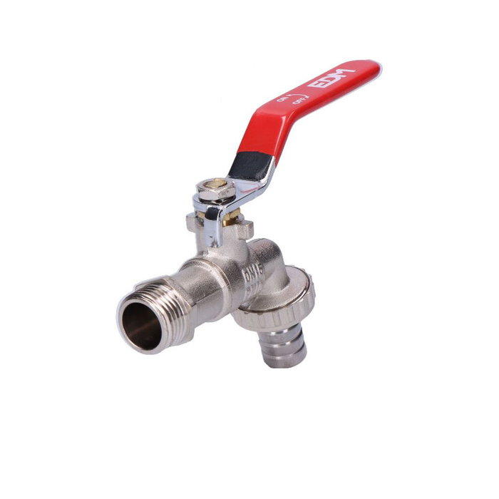 Edm Robinet à sphère avec coude pour tuyau 1/2" 3/4" chromé métal Edm Robinet à sphère avec coude pour tuyau 1/2" 3/4" chromé métal