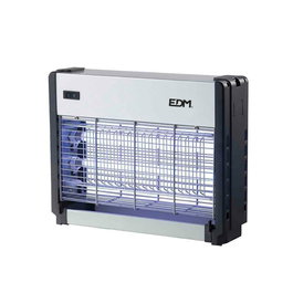 Edm Tapette à insectes électrique professionnelle 2 x 8W Chrome/Noir 50 m² 33 x 9 x 26 cm