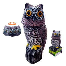 Edm Búho avec tête tournante pour effrayer les oiseaux, 20 x 38 x 16 cm, Multicolore