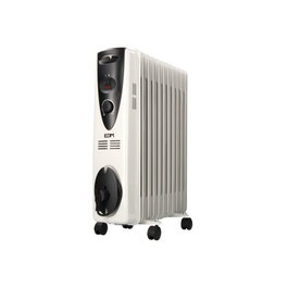 Edm Radiateur à huile 2500 W 11 éléments Blanc Silencieux avec Thermostat