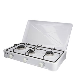 Edm Cuisinière à gaz émaillée 3 feux blanc