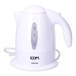 Edm Bouilloire électrique 2200W 1L avec filtre amovible, arrêt automatique - Blanc