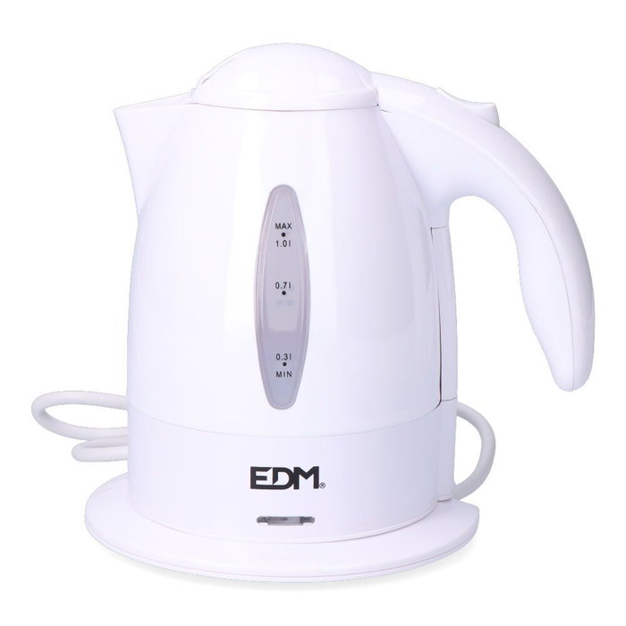 Edm Bouilloire électrique 2200W 1L avec filtre amovible, arrêt automatique - Blanc Edm Bouilloire électrique 2200W 1L avec filtre amovible, arrêt automatique - Blanc