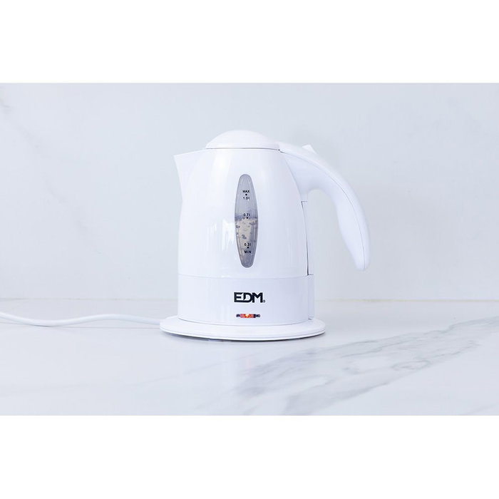 Edm Bouilloire électrique 2200W 1L avec filtre amovible, arrêt automatique - Blanc Edm Bouilloire électrique 2200W 1L avec filtre amovible, arrêt automatique - Blanc