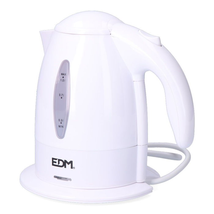 Edm Bouilloire électrique 2200W 1L avec filtre amovible, arrêt automatique - Blanc Edm Bouilloire électrique 2200W 1L avec filtre amovible, arrêt automatique - Blanc