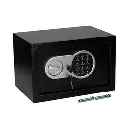 Safe Alarm Coffre-fort électronique renforcé acier noir 31 x 20 x 20 cm avec clé secours