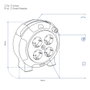 Edm Enrouleur 5 m 3G 1,00 mm² 4 Prises Schuko avec Protection Thermique