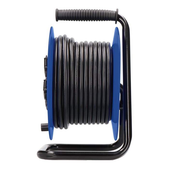 EDM Enrouleur de câble professionnel 25 m 3G2,5 mm² 4 prises Schuko avec protection thermique 3000 W 230 V IP20