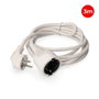 Edm Rallonge avec 1 prise 2P+T Schuko 16A 250V 3m Câble H05VV-F 3G1,5mm² Blanc