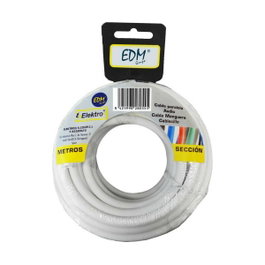 Edm Enrouleur de tuyau tubulaire H05VV-F 2 x 2,50 mm² blanc, 5 m