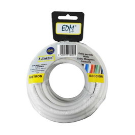 Edm Carreau de câble coaxial blindé aluminium 15 m RG6 Blanc