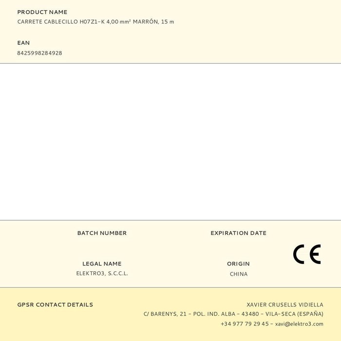 EDM Product Câble EDM 28492 Marron 4 mm 4 x 1,5 mm 15 m