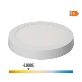 Edm Downlight LED Surfaces Rond Blanc 20W 1500lm 4000K Lumière du Jour Ø 22 x 3 cm