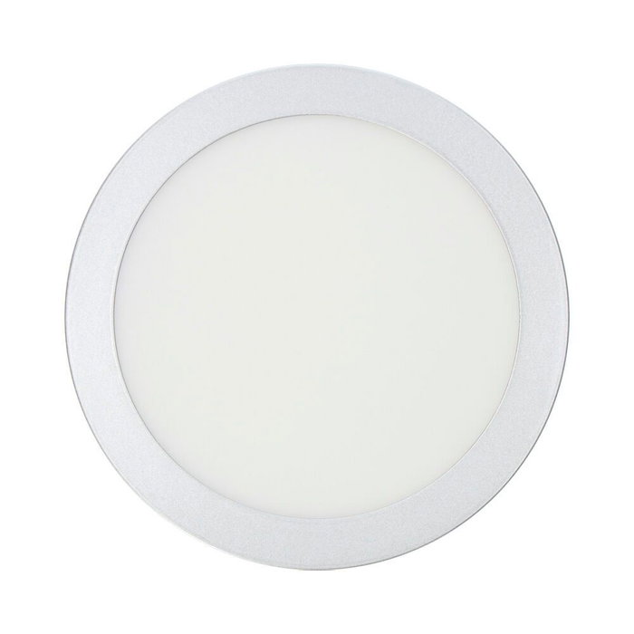 Edm Downlight LED Superficie Chromé 20W 1500lm 4000K Lumière du Jour Ø22 x 3,5cm Aluminium