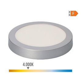 Edm Downlight LED Superficie Chromé 20W 1500lm 4000K Lumière du Jour Ø22 x 3,5cm Aluminium