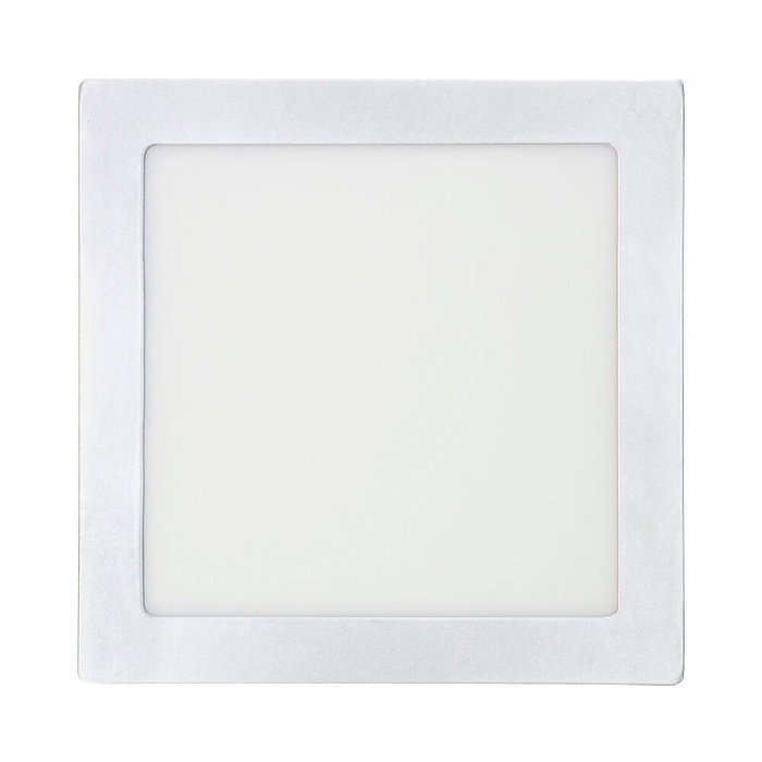 Edm Downlight LED Superficie Carré Chromé 20W 1500lm 6400K Lumière Froide 22x22x3,5 cm