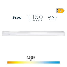 Edm Réglette LED 13W 4000K Lumière du Jour 1150lm IP20 83.8x2.2x3.6cm