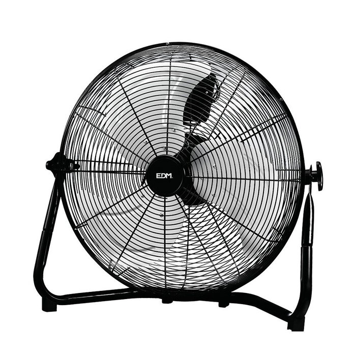 Ventilateur de Sol EDM industriel Ø 50 x 58 cm Noir 130 W Ventilateur de Sol EDM industriel Ø 50 x 58 cm Noir 130 W