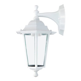 Edm Zurich Aplique extérieur en aluminium et verre blanc IP44 E27 60W sans ampoule