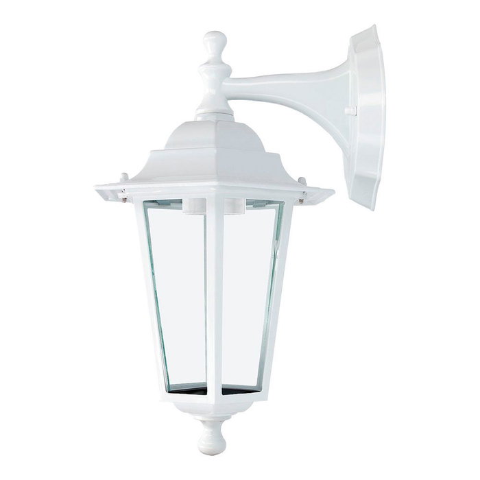 Edm Zurich Aplique extérieur en aluminium et verre blanc IP44 E27 60W sans ampoule Edm Zurich Aplique extérieur en aluminium et verre blanc IP44 E27 60W sans ampoule