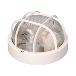 Edm Aplique rond Tarragona IP54 1 x E27 40 W blanc Ø18,5 x 10,4 cm plastique/cristal